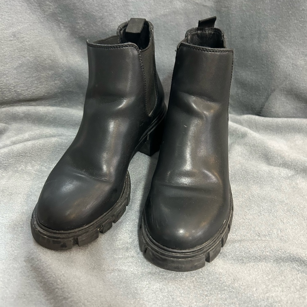 Steve Madden Black Chunky Ankle Boots